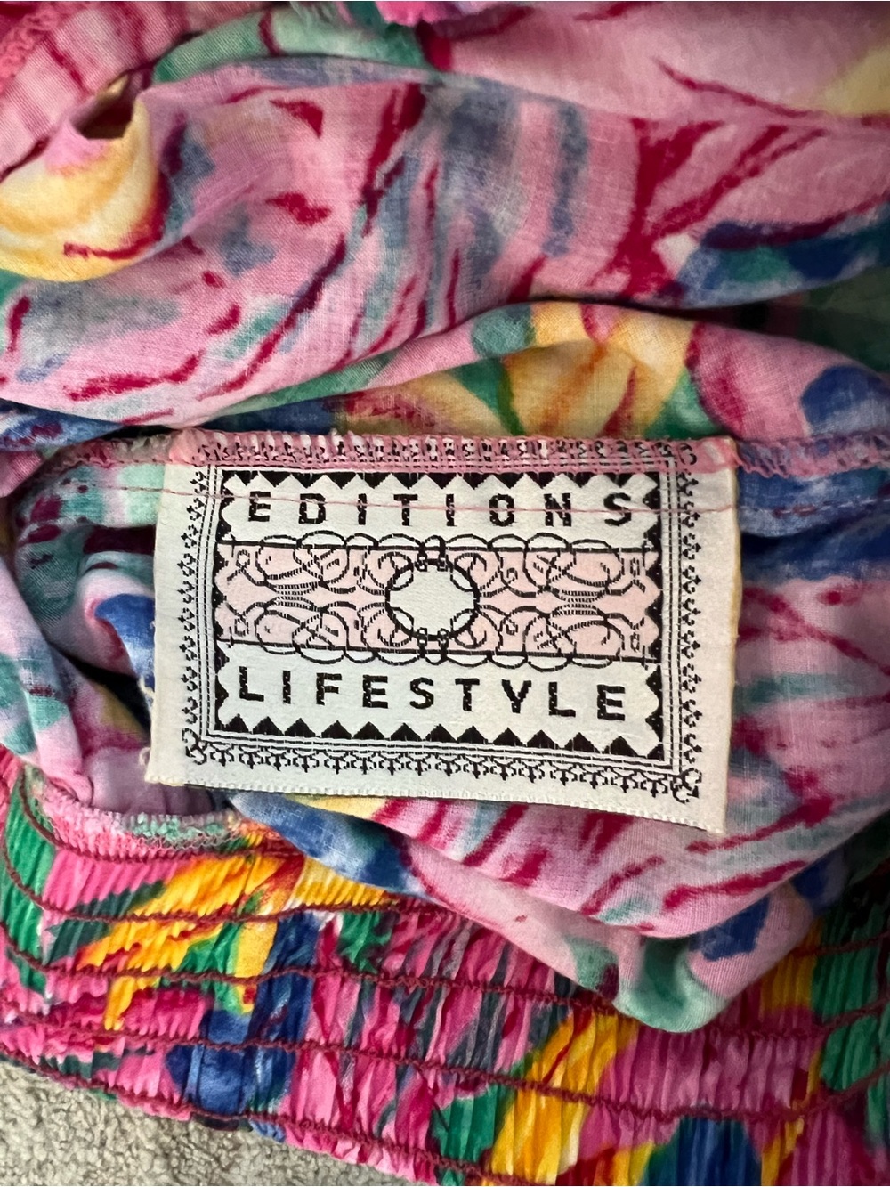 Vintage Tropical Floral Midi Skirt High Waist Belted Resort Euro Summer Rayon - Picture 4 of 5